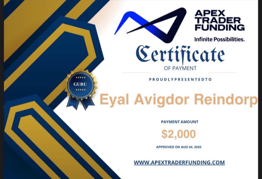 Apex Trader Funding payout certificate