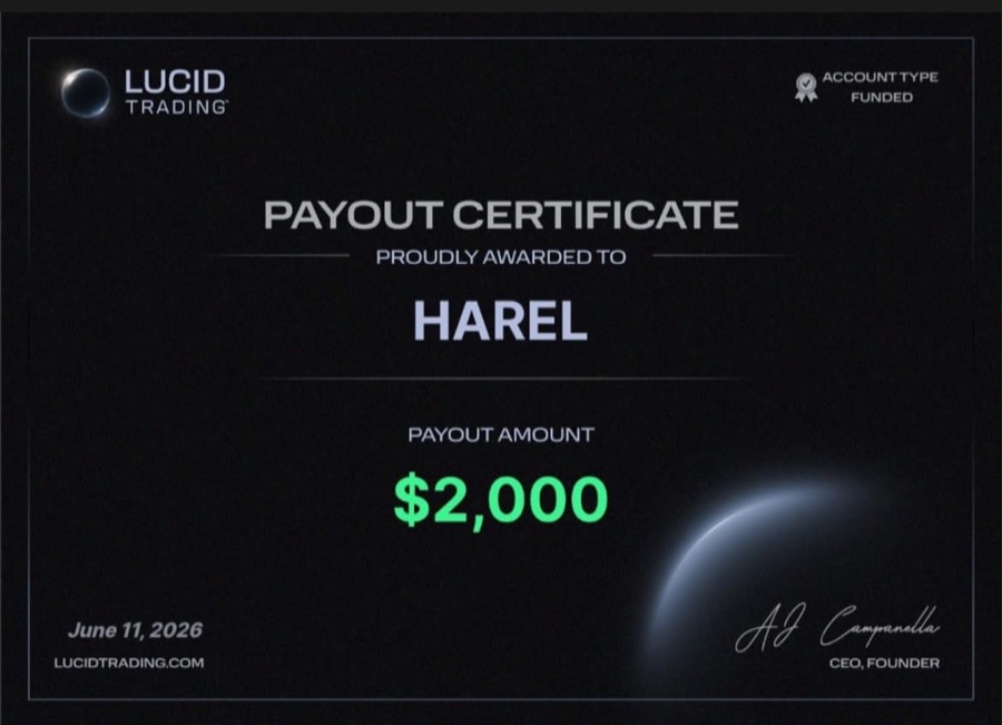 Lucid Trading payout certificate